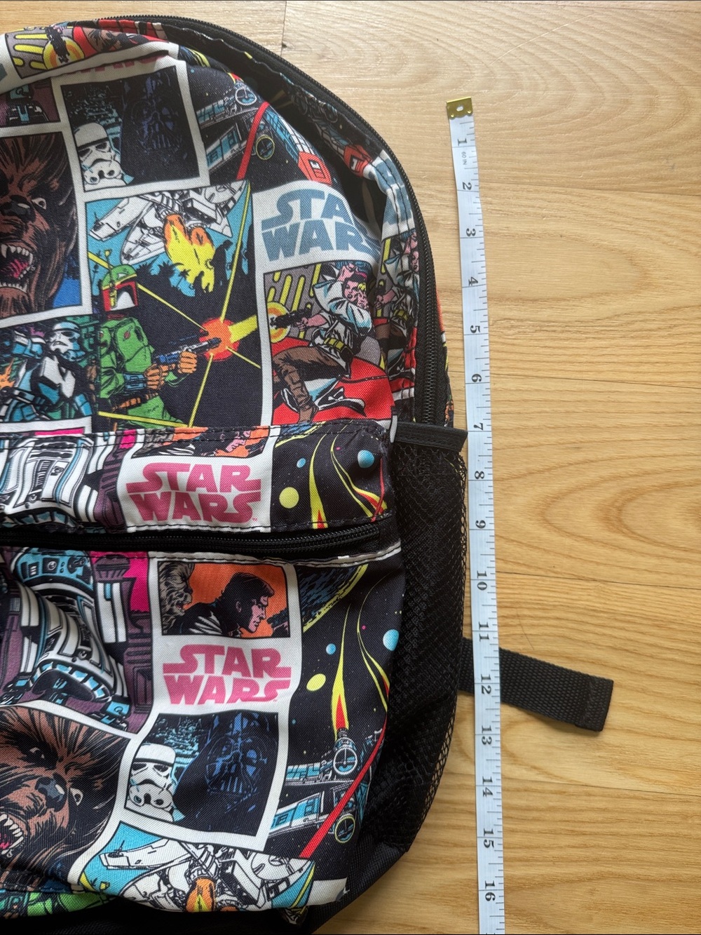 Star Wars Comic Print Backpack Chewbacca Darth Vader R2-D2 School Travel Bag - Picture 11 of 11